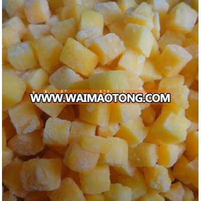 IQF yellow peach dices