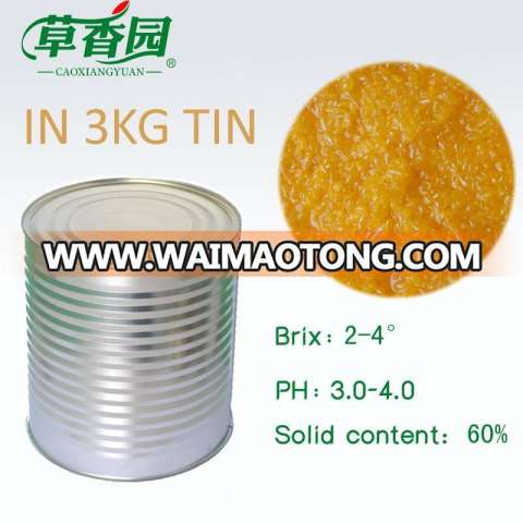 mandarin orange sacs in water of 3kg tin 60%